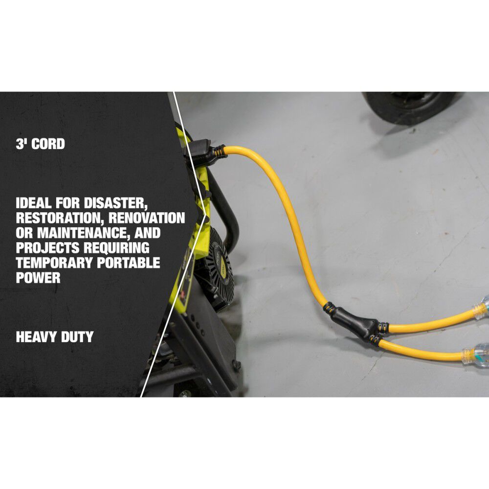 3 ft 12/4 STOW Generator Cord Yellow 19248802