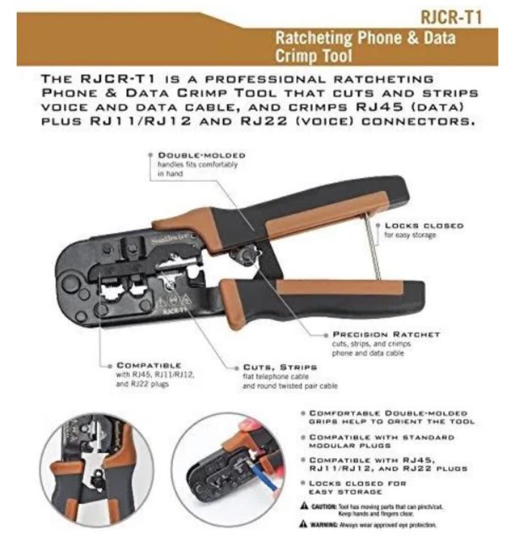 3 in 1 Phone & Data Crimp Tool Kit RJCR-T1