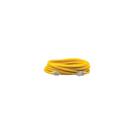 50 ft 12/3 SEOOW Heavy-Duty Outdoor Extension Cord Yellow 1768SW0002