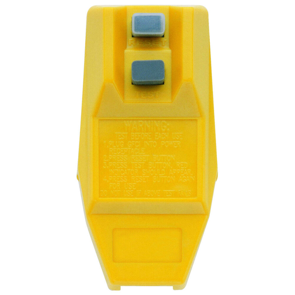 GFCI User Attachable Power Plug 15A 120VAC 1Pole Yellow 14880002-6