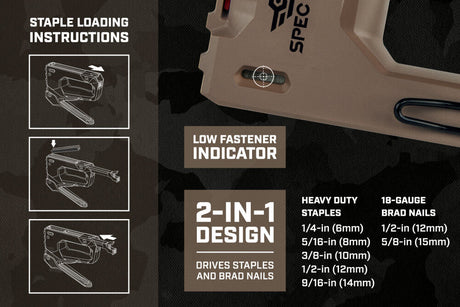 2-in-1 Heavy-Duty Staple Gun / Brad Nailer (SPEC-M50) SPEC-M50