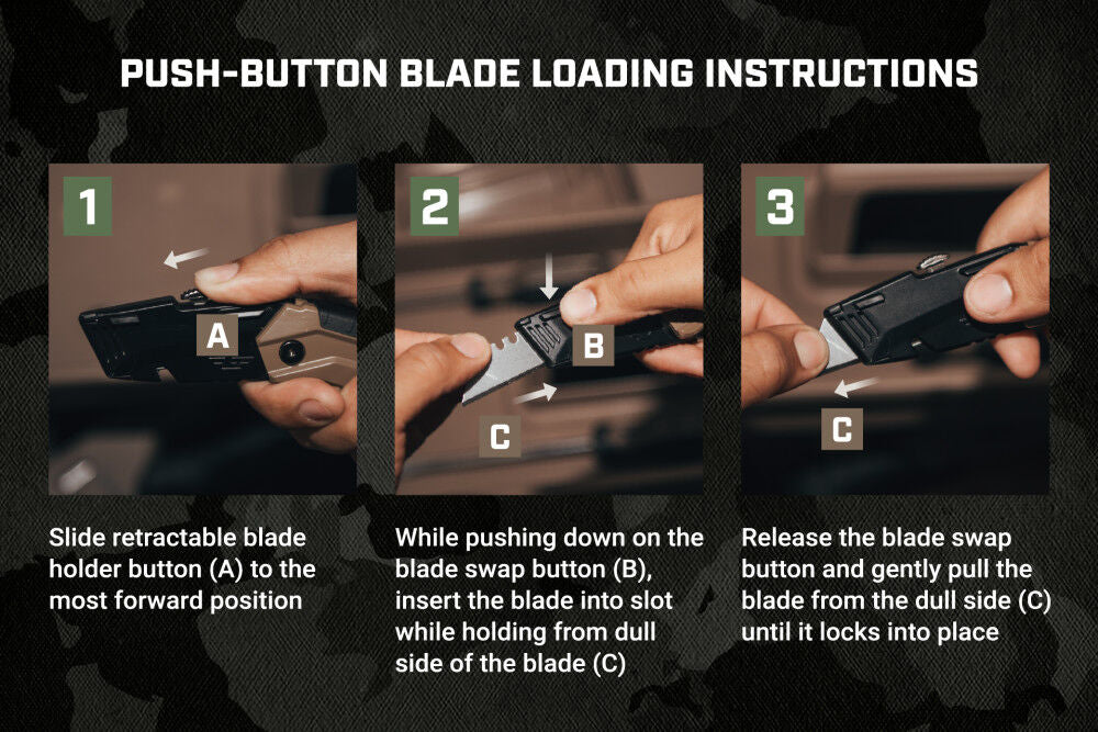 Retractable Blade Folding Utility Knife SPEC-K1-FR