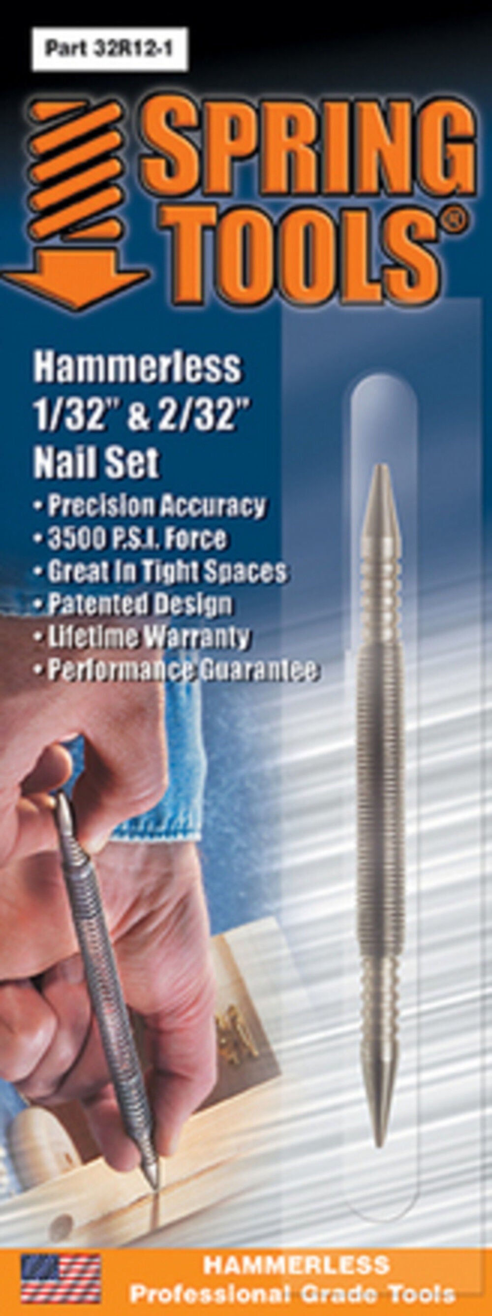 Nail Set 1/32 & 2/32 Hammerless Double Ended Combo 32R12-1