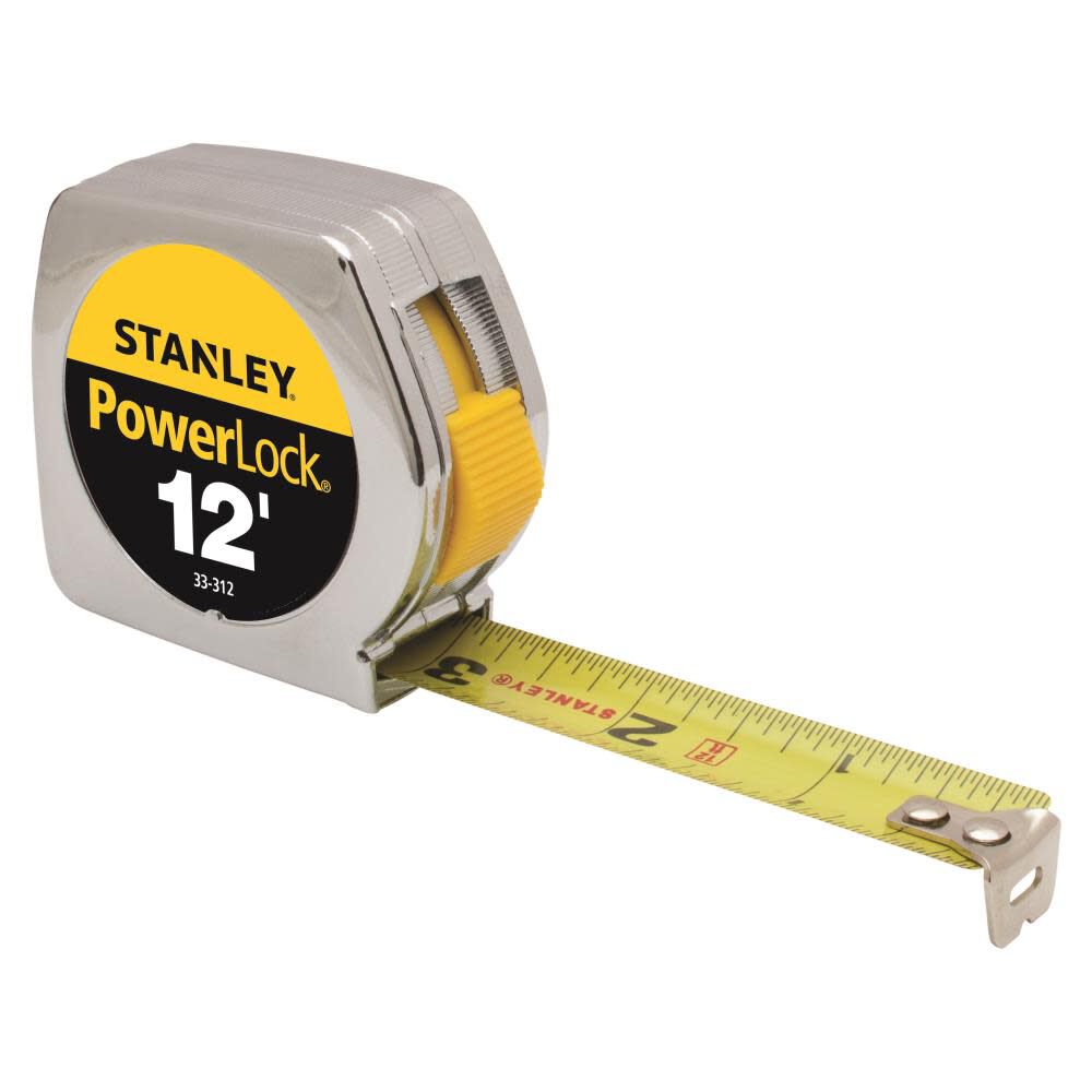 12 Ft. x 3/4 In. Heavy Duty PowerLock Tape Rule with Metal Case 33-312