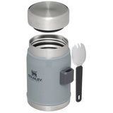 14oz Classic Legendary Food Jar & Spork, Hammertone Silver 10-11353-003