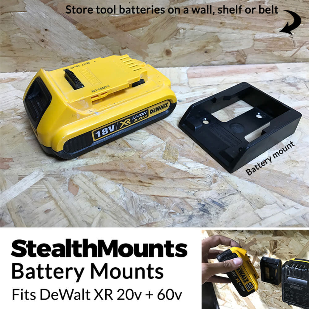 Battery Mount DEWALT XR 20V 60V Black 6pk BM-DW20-6