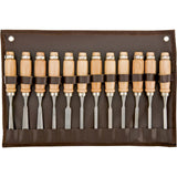 Beech Wood Handle Carving Chisel Set 12pc D2227