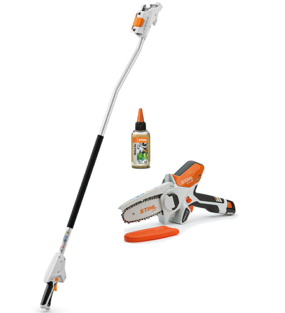 GTA 26 4 Inch Bar & Chain Garden Pruner ( Bare Tool) with 5ft Extension & Lubricating Oil Bundle GTA26K