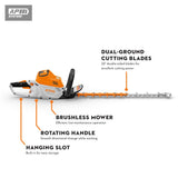 HSA 100 Commercial-Grade Battery-Powered Hedge Trimmer (Bare Tool) HA07 011 3501 US