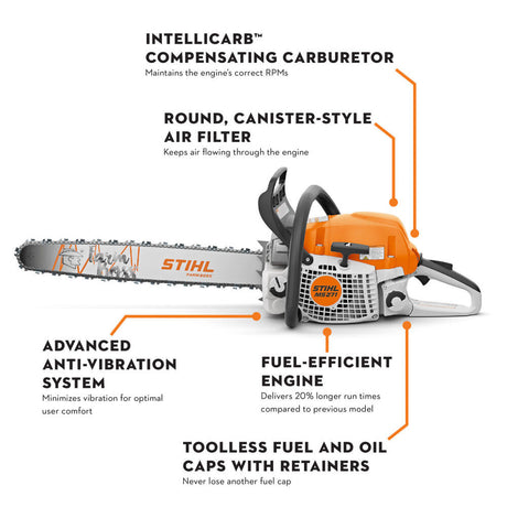 MS 271 Farm Boss 20in Gas Powered 50.2 cc Chainsaw 1141 200 0682 US