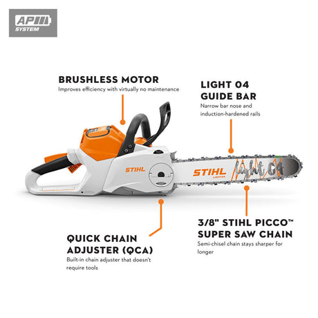 MSA 200 C-B 14inch Bar Lithium-Ion Battery-Powered Rear Handle Chainsaw (Bare Tool) 1251 200 0029