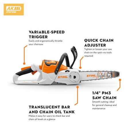 MSA 70 C-B 1/4 Inch PM3 Chainsaw with Battery Kit MA04 011 5823 US