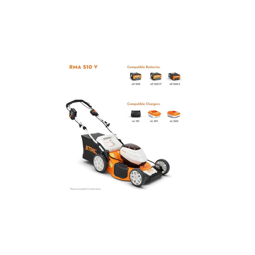 RMA 510 V 21 Inch Battery-Powered Push Mower with AL101 Charger 6372 200 0050