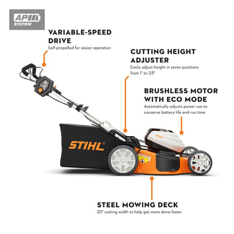 RMA 510 V 21 Inch Battery-Powered Push Mower with AL101 Charger 6372 200 0050