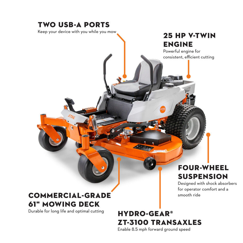 RZ 261 Z TURN 61" Zero Turn Lawn Mower WB02 011 3610