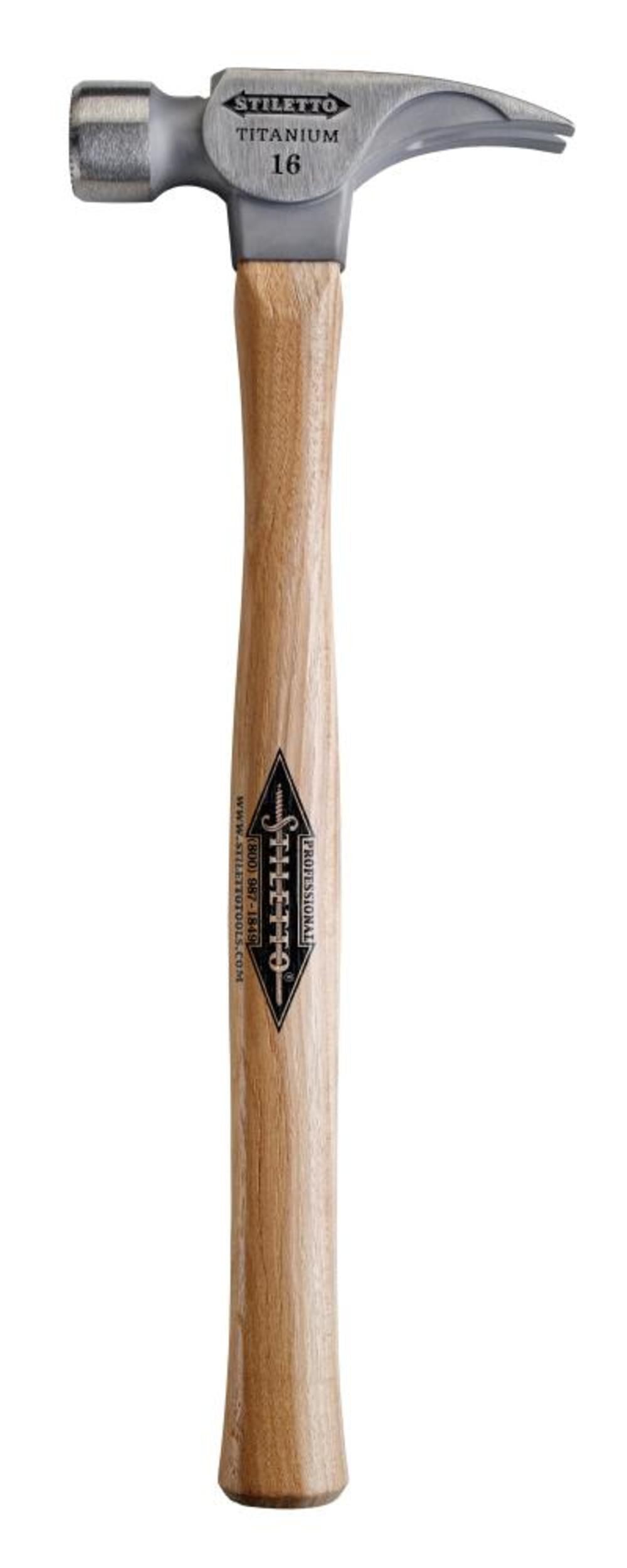 16oz Musclehead Ti Smooth Face Hammer with 18In Straight Hickory Handle TI16SS