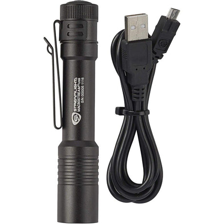 MacroStream Black USB Rechargeable LED Flashlight 66320
