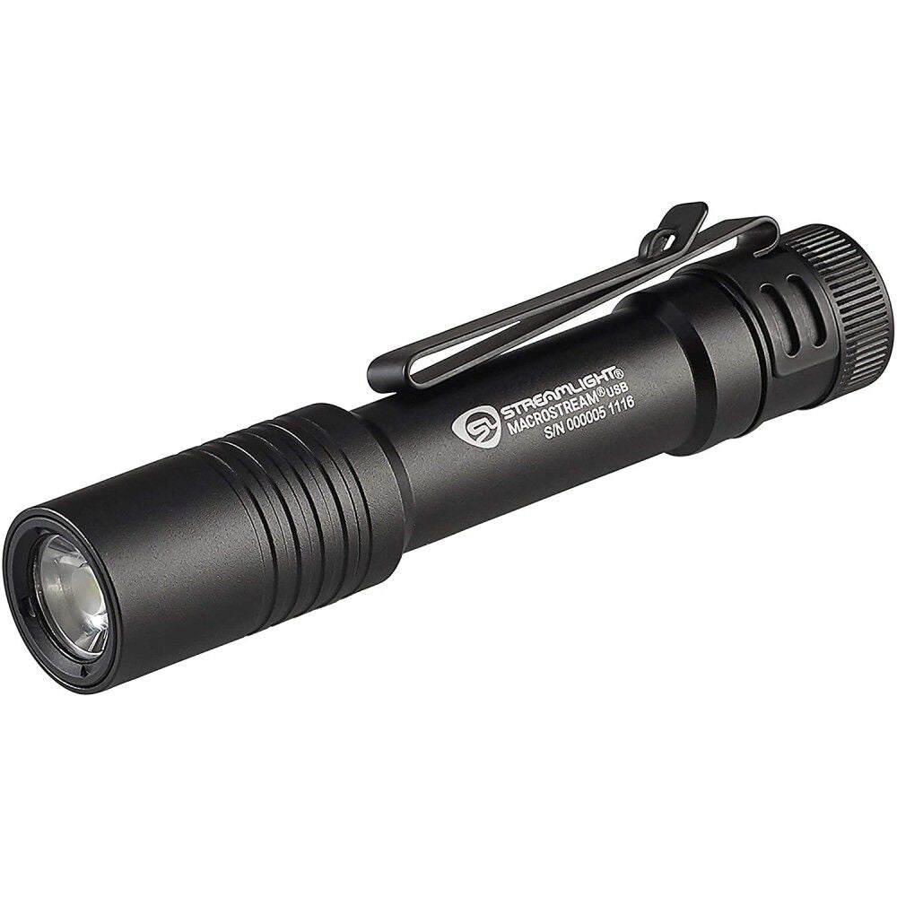 MacroStream Black USB Rechargeable LED Flashlight 66320