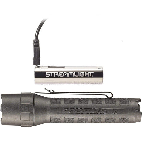 PolyTac X Flashlight USB Black Tactical Handheld 88610