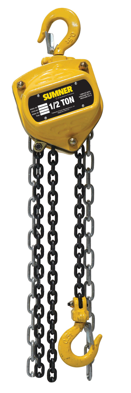 1/2 Ton Chain Hoist with 20 ft. Chain Fall. 787560