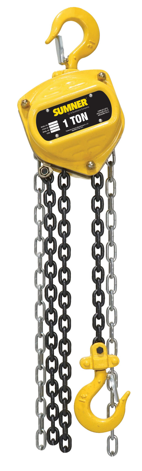 Chain Hoist 1 Ton with 10 ' Chain Fall 787562