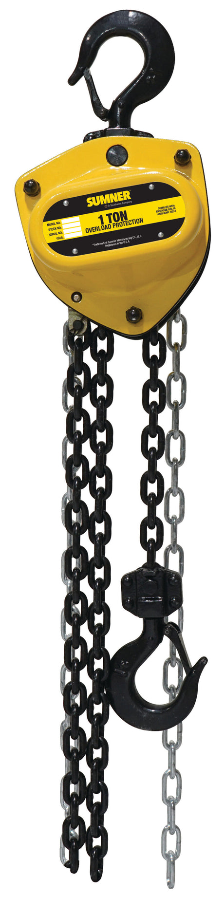 Chain Hoist 1 Ton with 20' Chain Fall and Overload Protection 787450