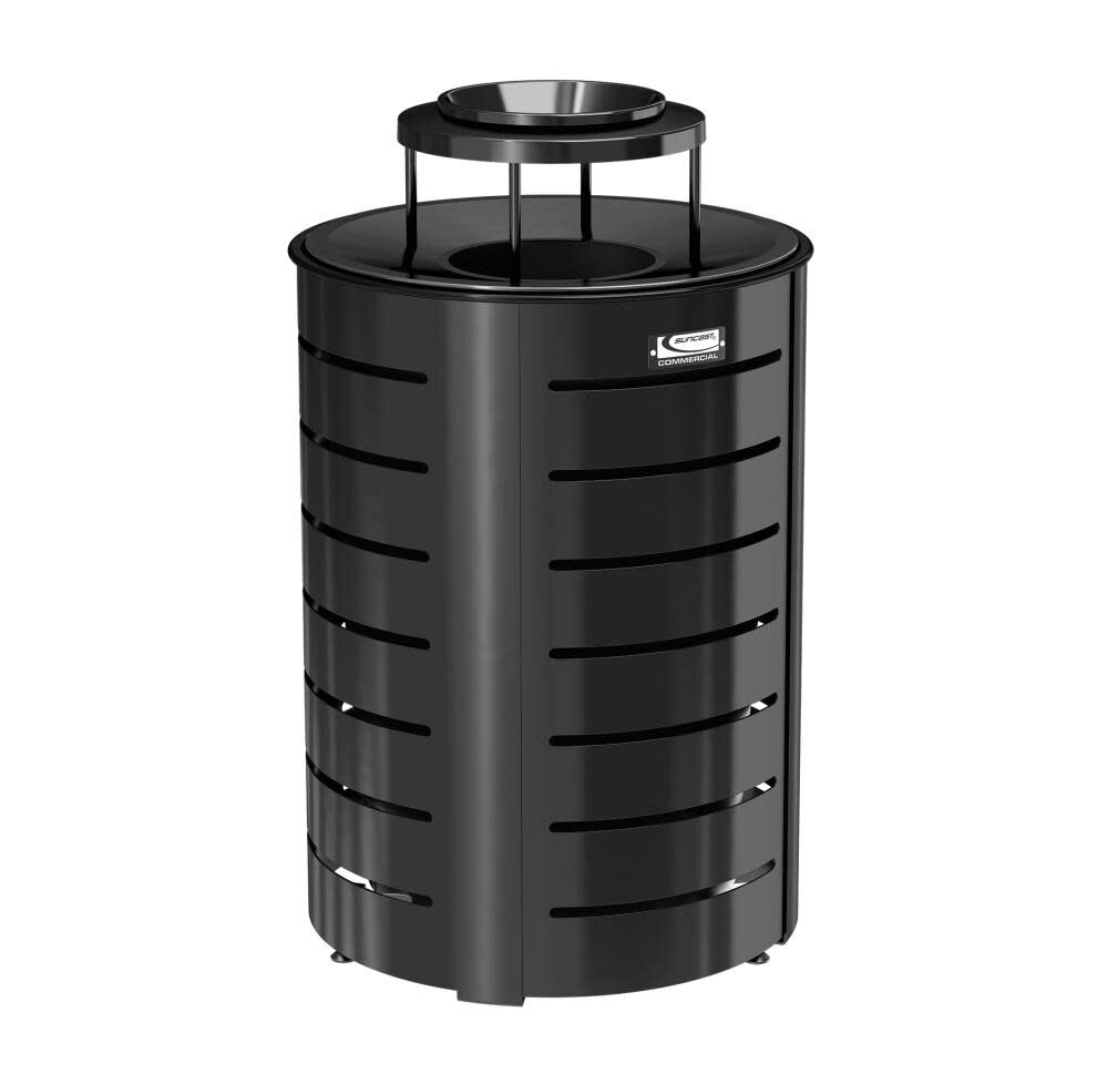 Metal Trash Can - Metal Lid MTCRND3502