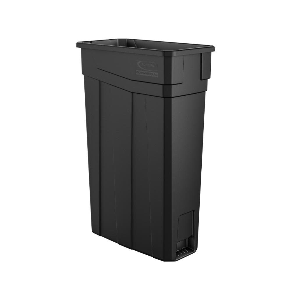 Plastic Slim Trash Can - 23 Gallon Black TCN2030BK