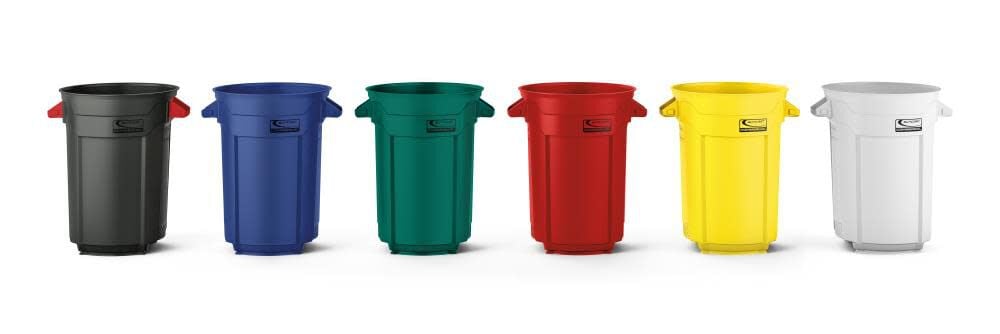 Plastic Utility Trash Can - 20 Gallon Green BMTCU20G