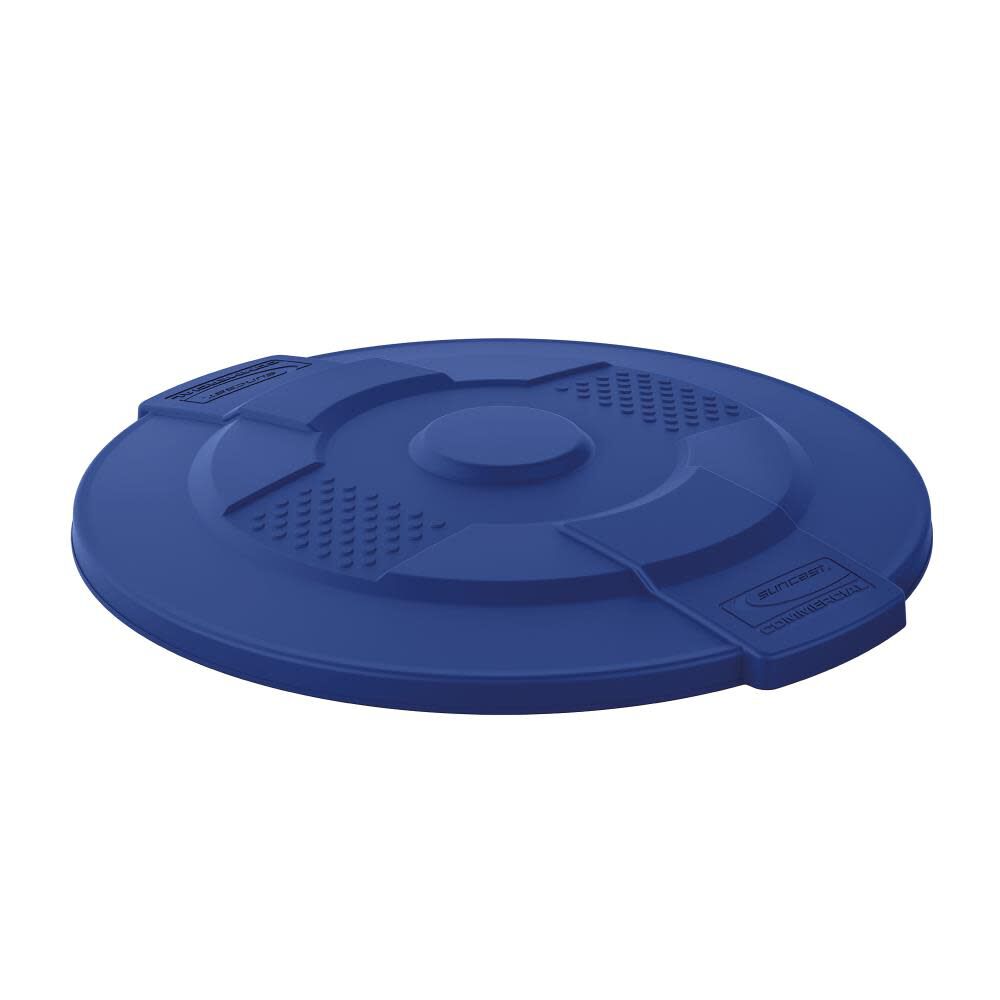 Plastic Utility Trash Lid - 44 Gallon Blue TCU44LIDBLD