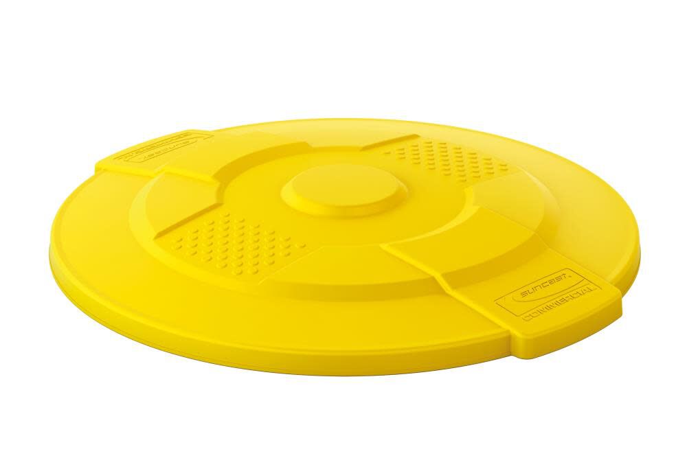 Plastic Utility Trash Lid - 44 Gallon Yellow TCU44LIDYD