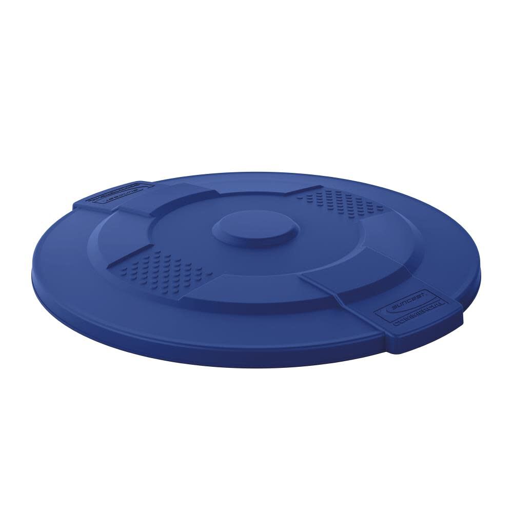 Plastic Utility Trash Lid - 55 Gallon Blue TCU55LIDBLD