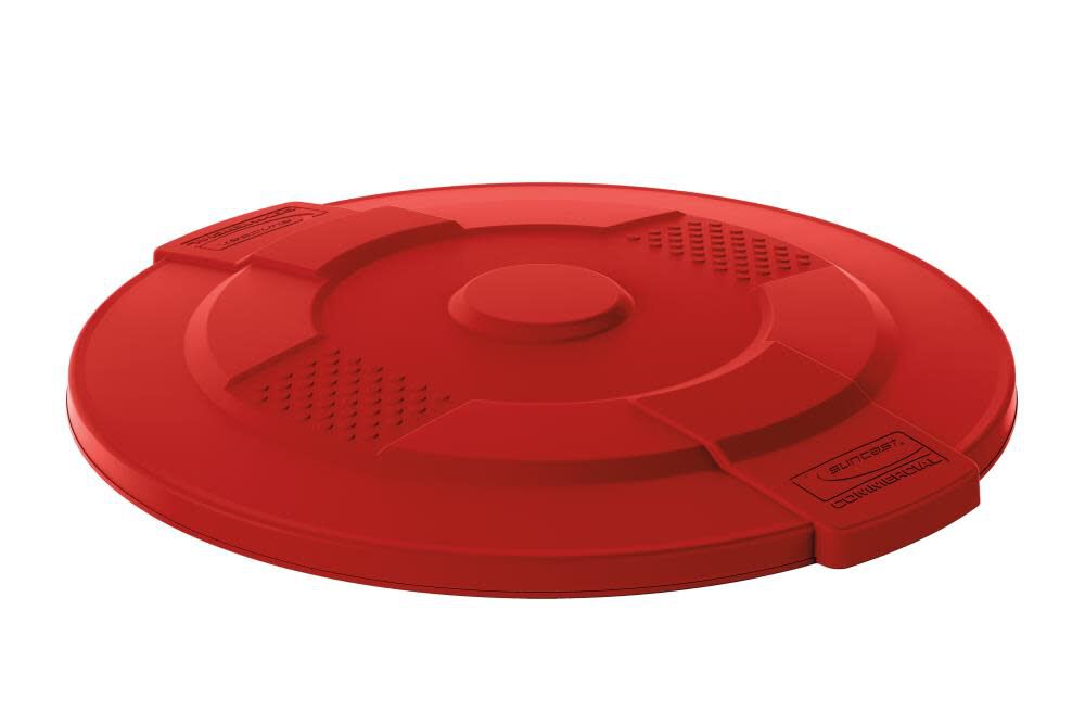 Plastic Utility Trash Lid - 55 Gallon Red TCU55LIDRD