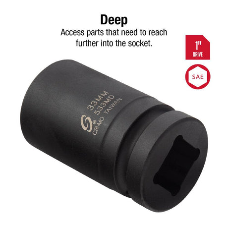 1 In. Drive 33 mm Deep Impact Socket 533MD