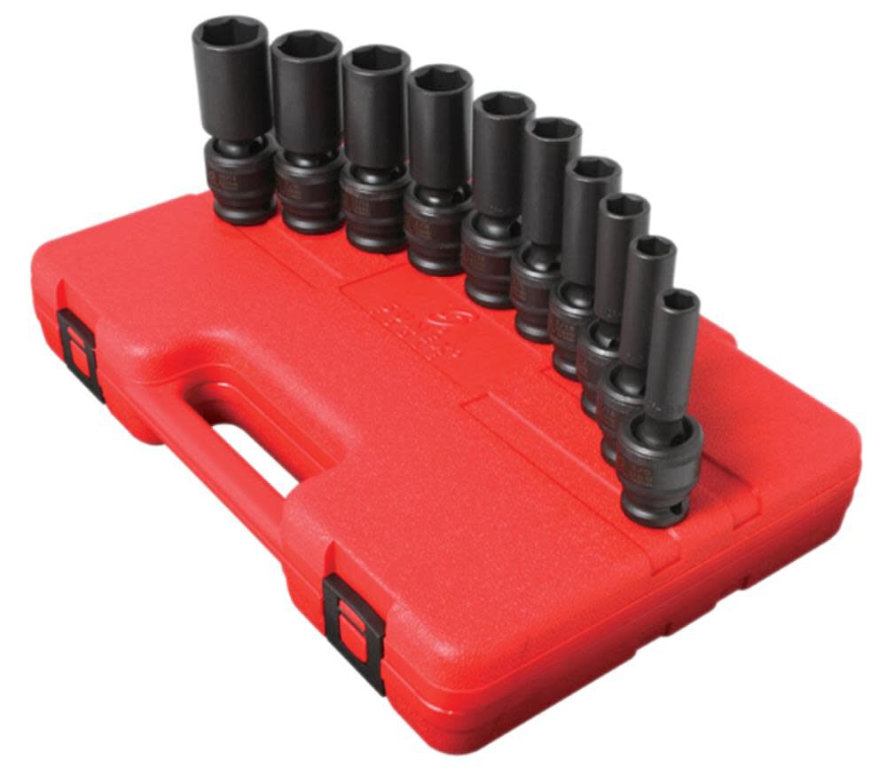 10 pc. 1/2 In. Drive SAE Universal Deep Impact Socket Set 2659