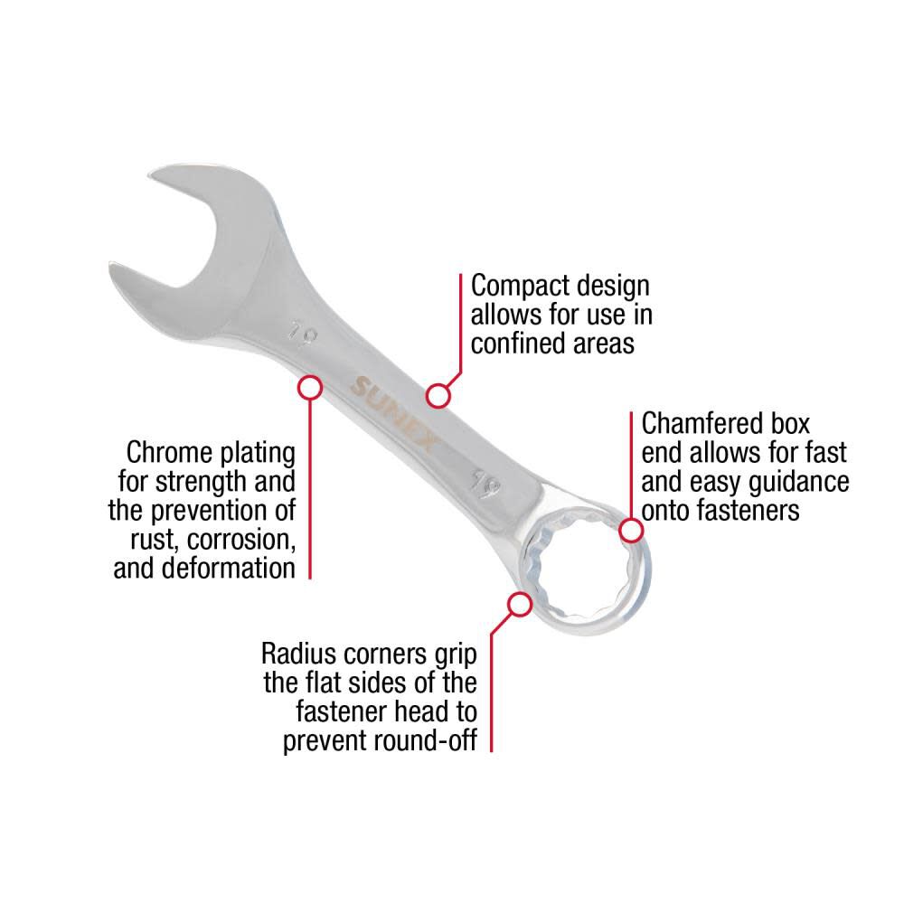 10 pc. Metric Stubby Combo Wrench Set 9930M