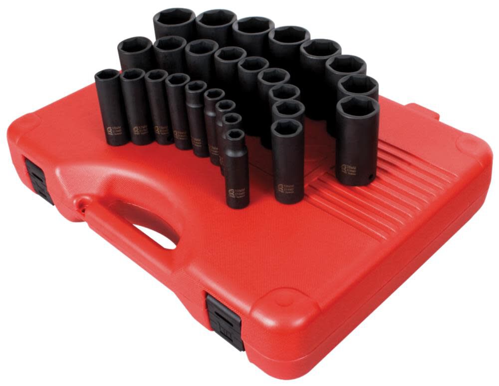 1/2 In. Drive Deep Metric Impact Socket Set 26 pc. 2646