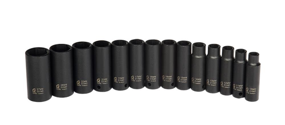 1/2 In. Drive Metric Deep Impact Socket Set 14 pc. 2653