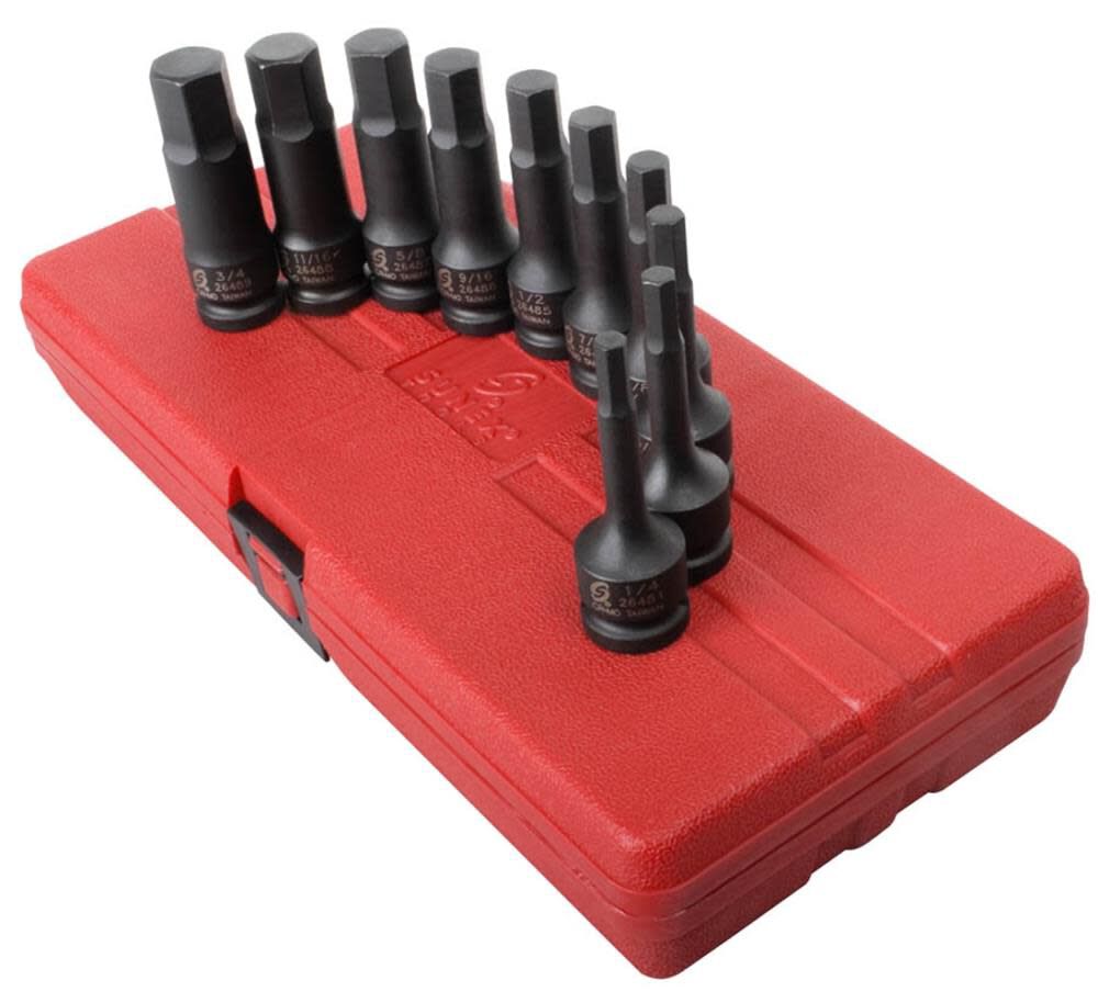 1/2 In. Drive SAE Impact Hex Driver Set 10 pc. 2638