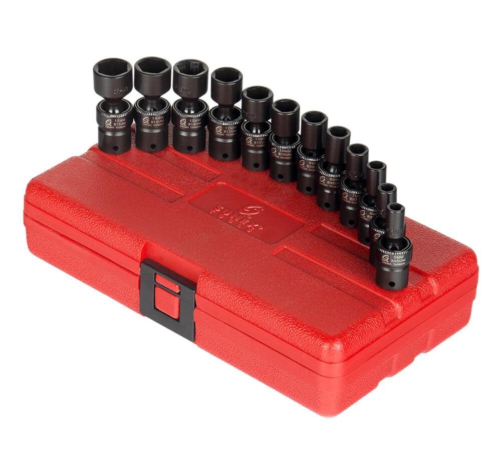 12 pc. 1/4 In. Drive Metric Universal Impact Socket Set 1814