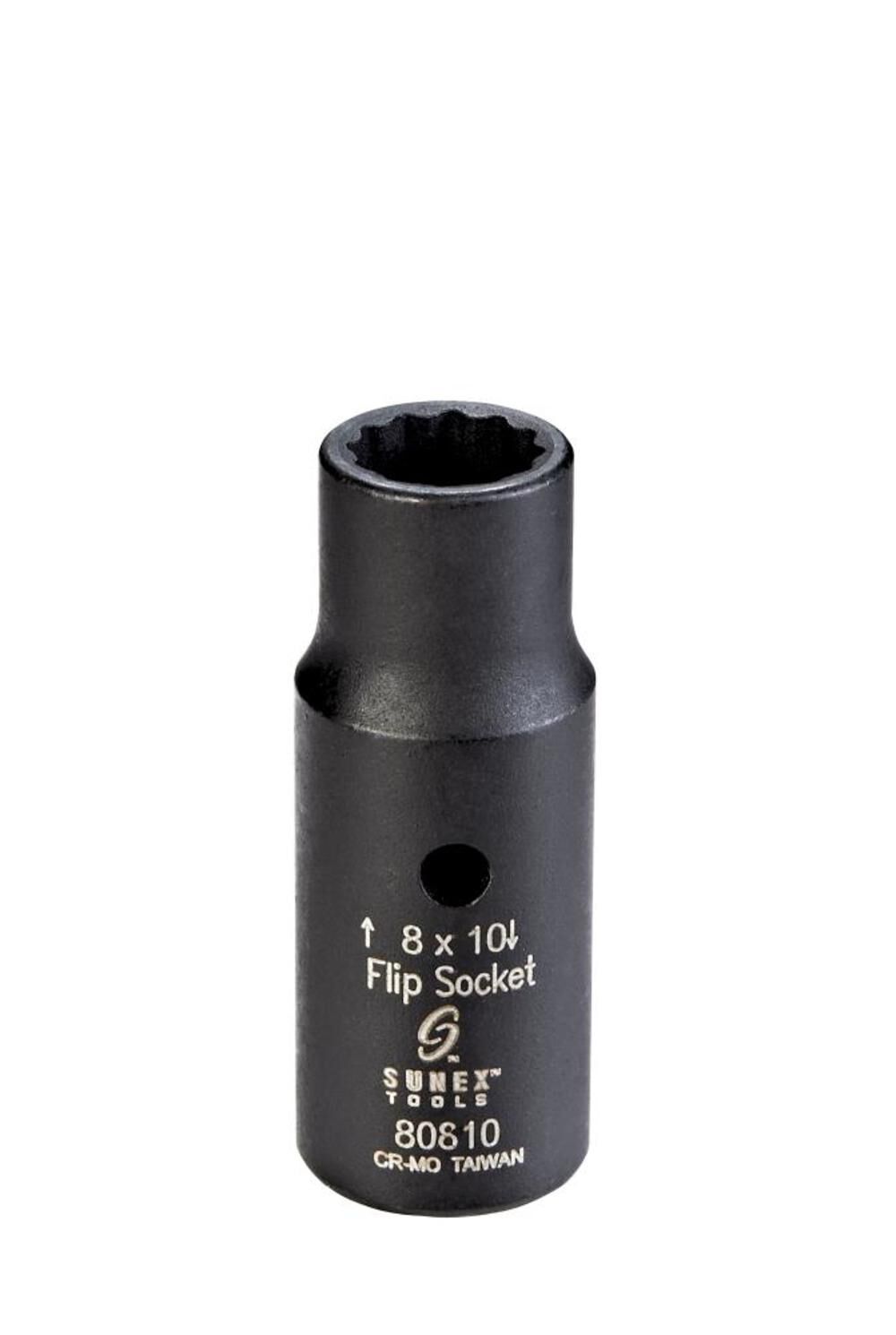 1/4 In. Drive 8 x 10 mm 12 pt Semi-Deep Flip Socket 80810