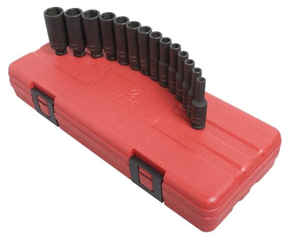 14 pc. 1/4 In. Drive Deep Metric Magnetic Impact Socket Set 1831