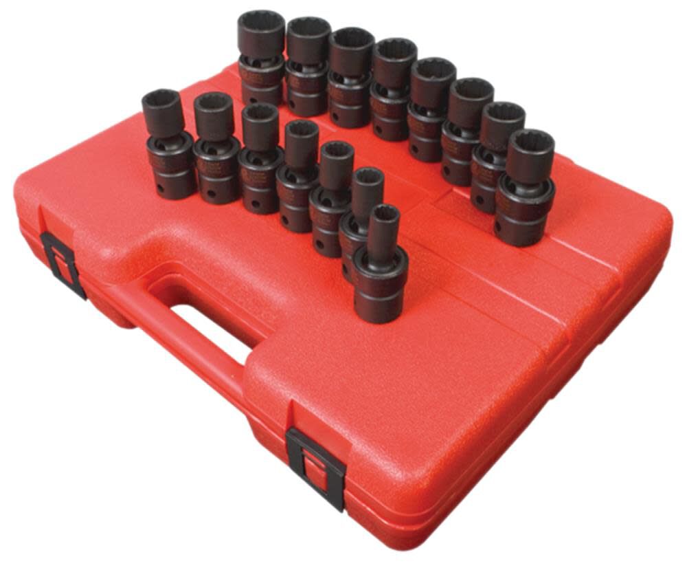 15 pc. 1/2 In. Drive 12 Pt. Metric Universal Impact Socket Set 2855