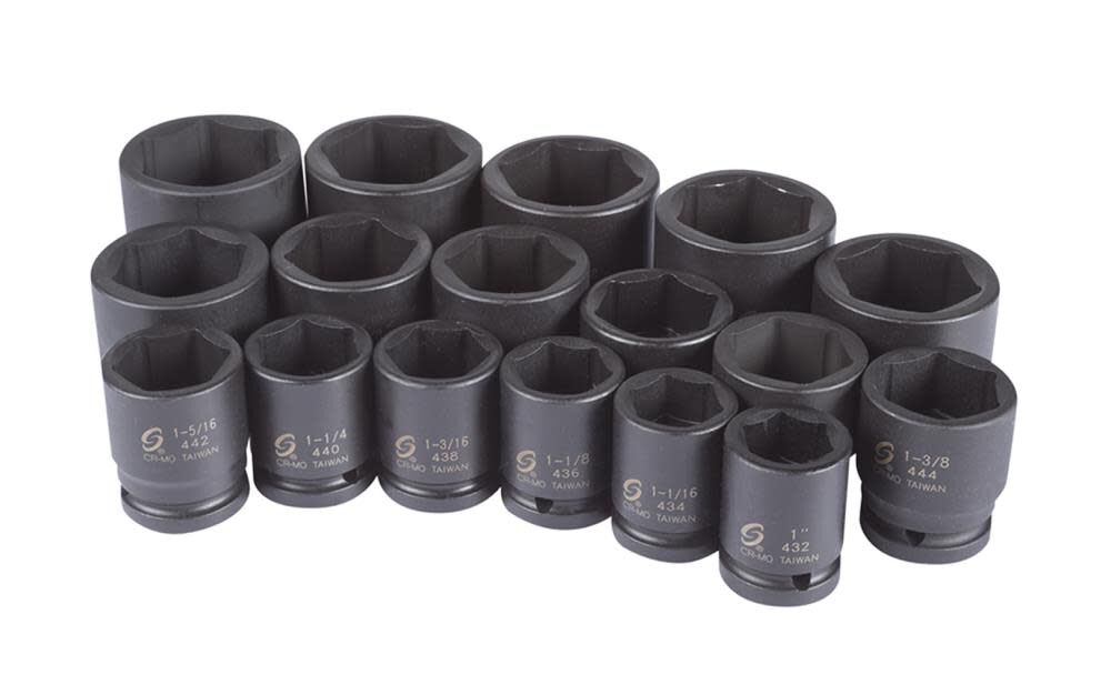 17 pc. 3/4 In. Dr. Heavy Duty SAE Impact Socket Set 4683