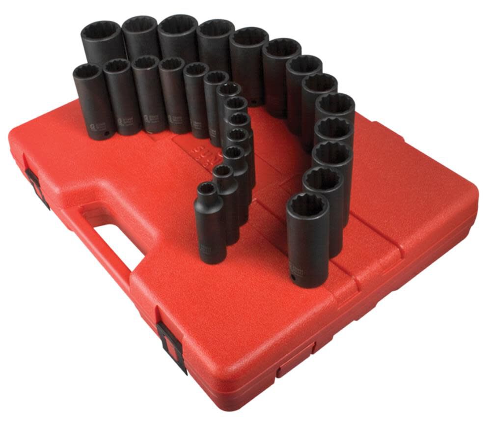 26 pc. 1/2 In. Drive 12 Pt. Metric Deep Impact Socket Set 2827