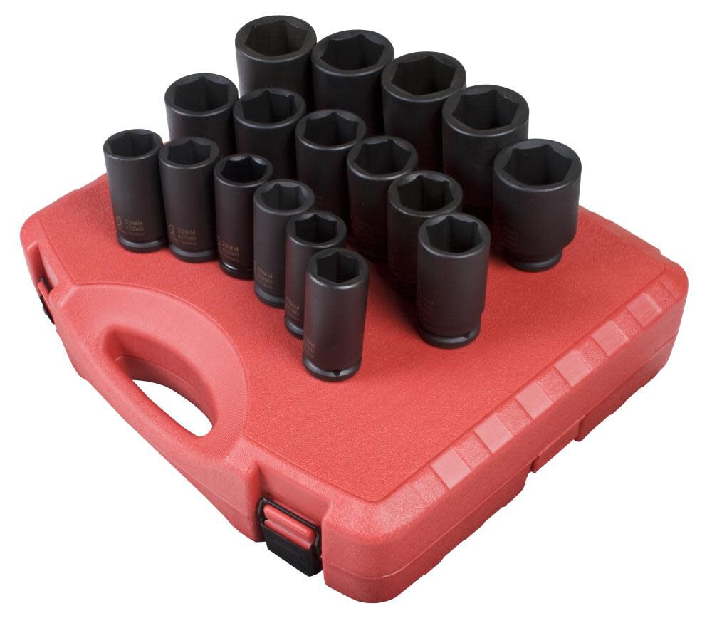 3/4 In. Drive Deep Metric Impact Socket Set 17 pc. 4686