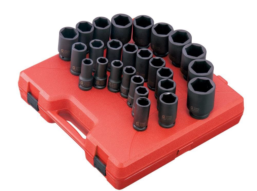 3/4 In. Drive Metric Deep Impact Socket Set 26 pc. 4693