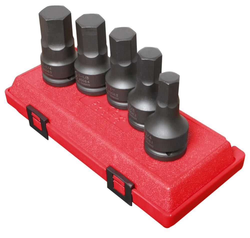 3/4 In. Drive SAE Hex Driver Impact Socket Set 5 pc. 4506