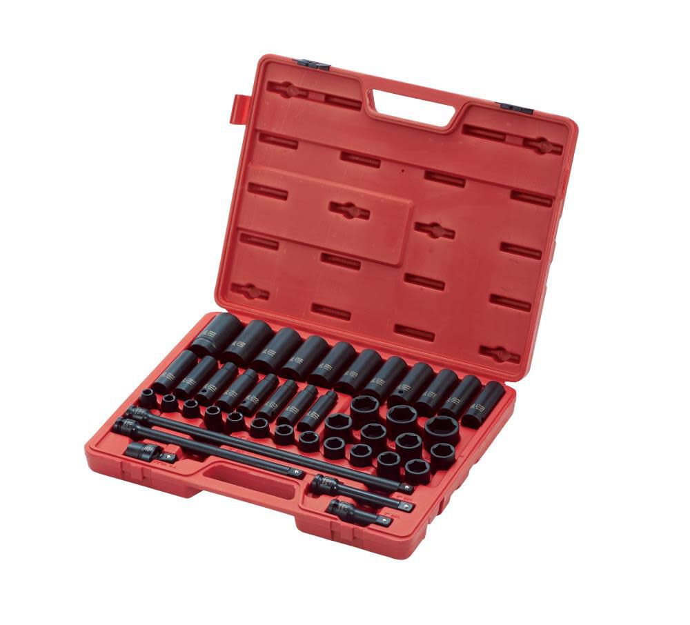 43 pc. 1/2 In. Drive Master Metric Impact Socket Set 2569