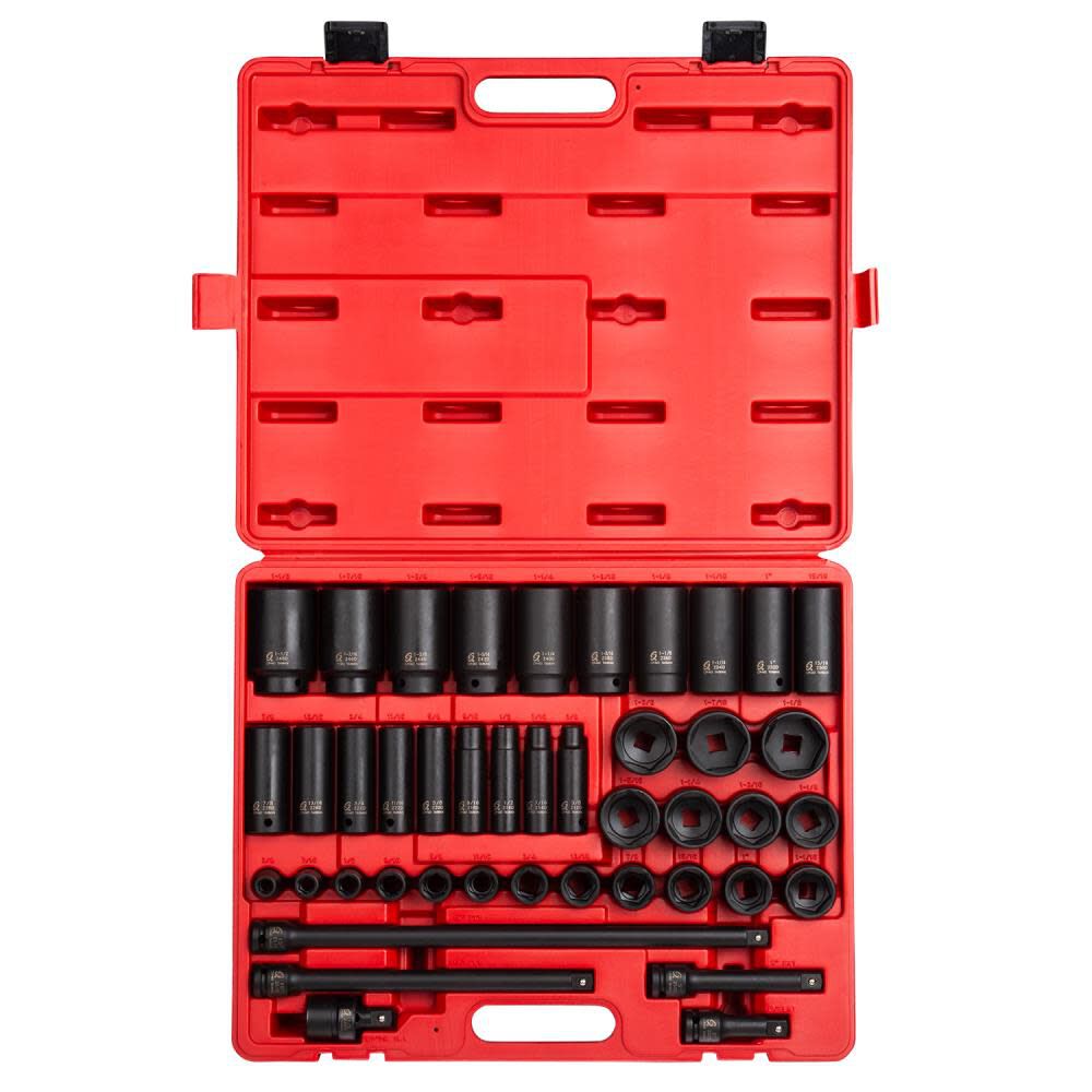 43 pc. 1/2 In. Drive Master SAE Impact Socket Set 2568